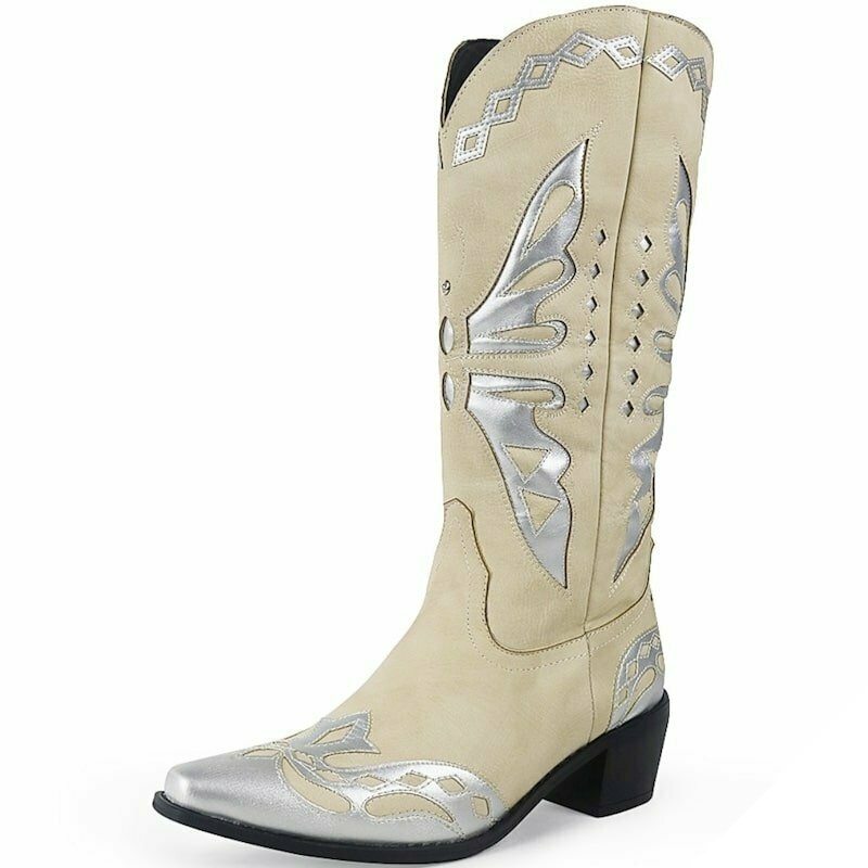 Beige country-cowboystøvler 1 Beige country-cowboystøvler