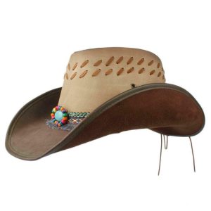 Brun læder-cowboyhat til kvinder