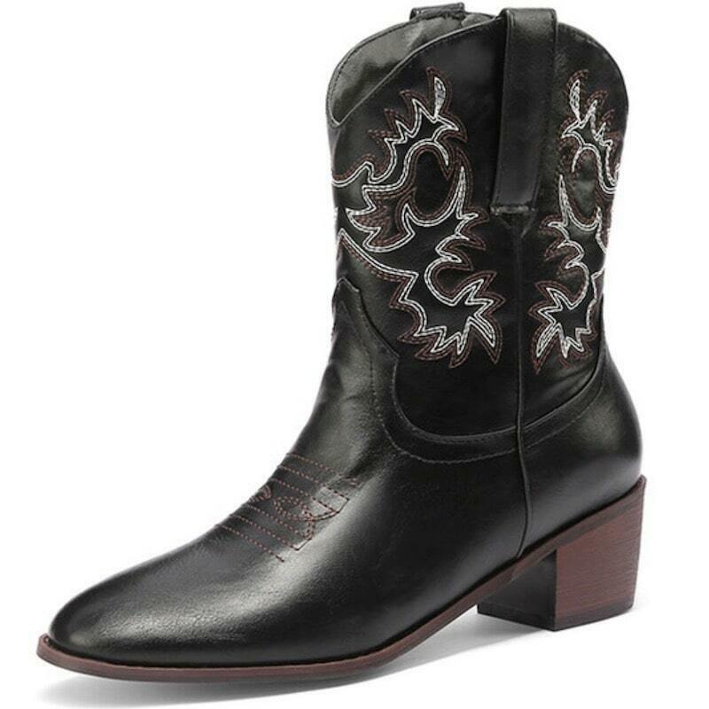 Brune cowboystøvler med hæl 3 Brune cowboystøvler med hæl