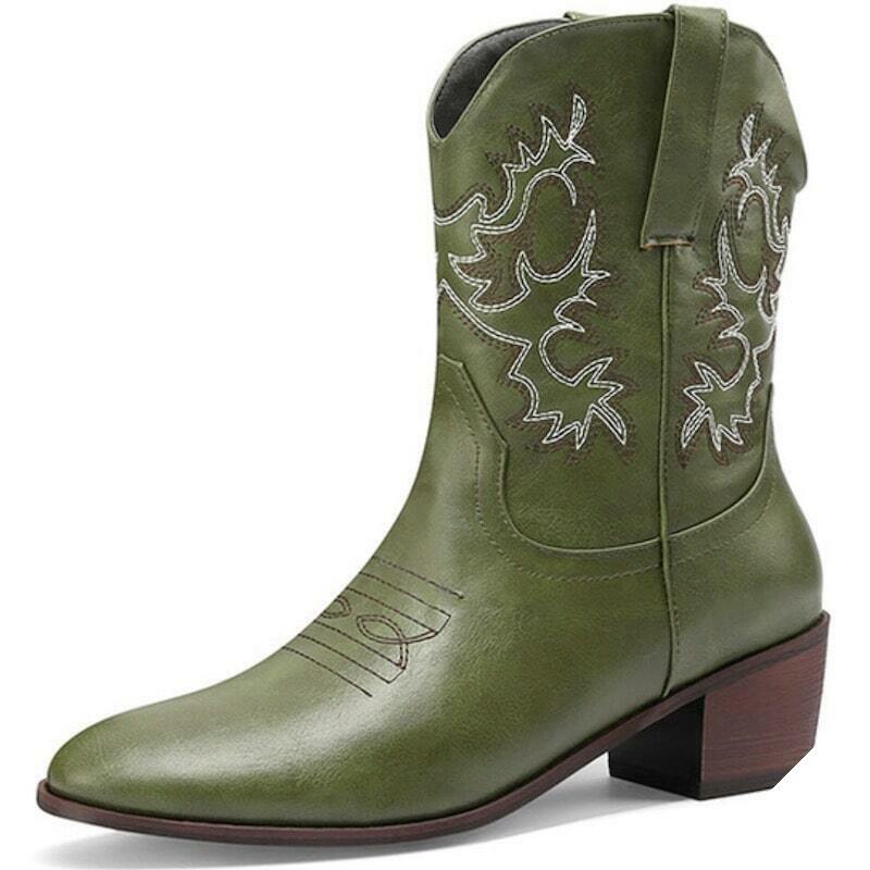 Brune cowboystøvler med hæl 4 Brune cowboystøvler med hæl