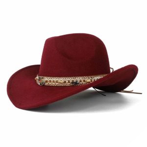 Burgundy Western Hat