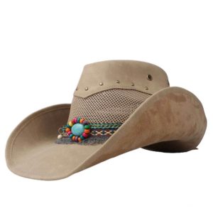 Country cowboyhat i læder til kvinder