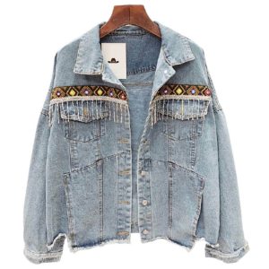 Country denim westernjakke til kvinder