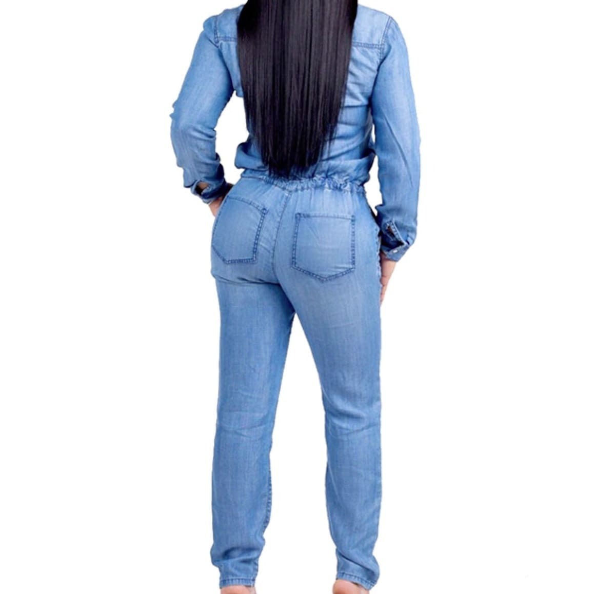 Cowboy-jumpsuit i denim til kvinder 2 Cowboy-jumpsuit i denim til kvinder