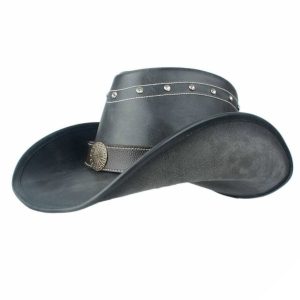 Cowboy western-hat i læder