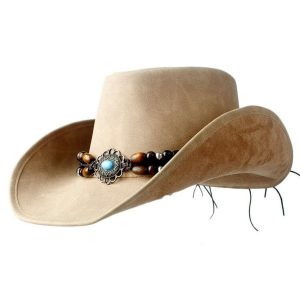 Cowboyhat i læder til kvinder