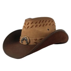 Cowboyhat i læder til mænd
