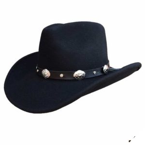 Cowboyhat i sort uld