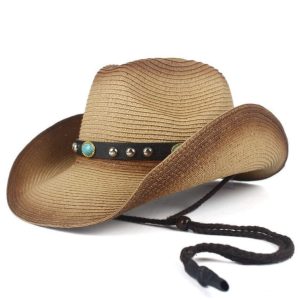 Cowboyhat i strå til kvinder