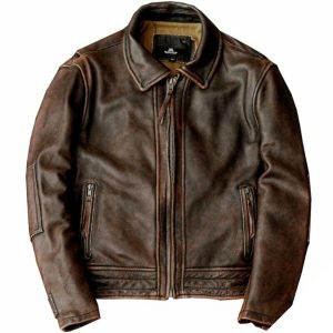 Cowboyjakke i læder til mænd