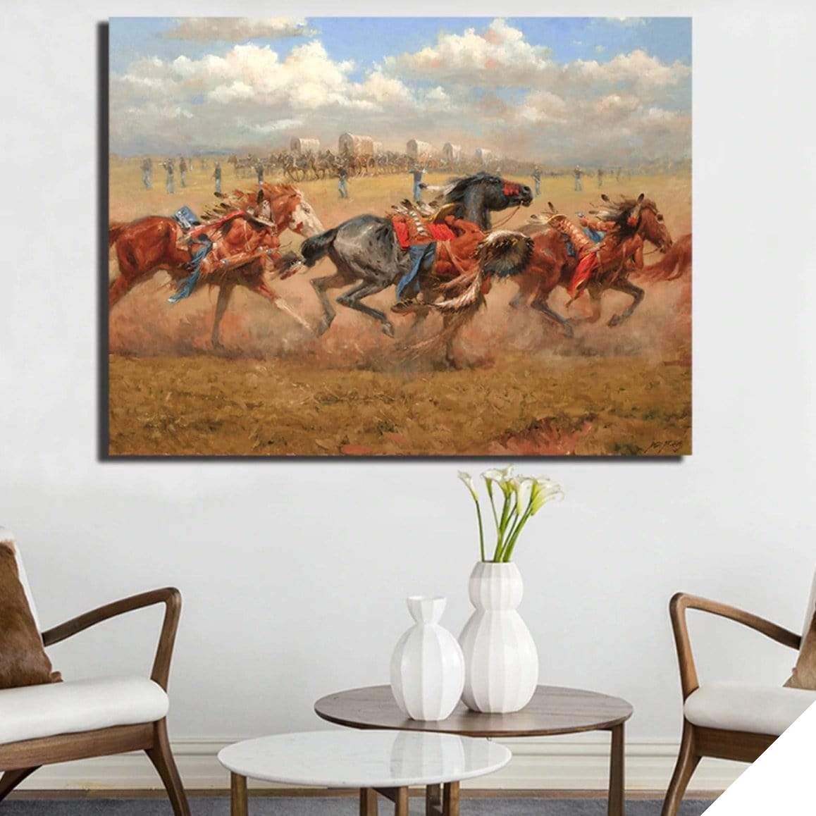 Cowboys And Indians Painting 1 Cowboys And Indians Painting