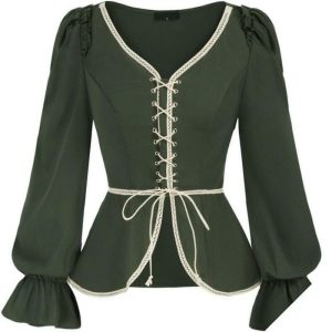 Grøn country western-bluse