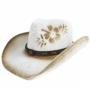 Hvid country-cowboyhat