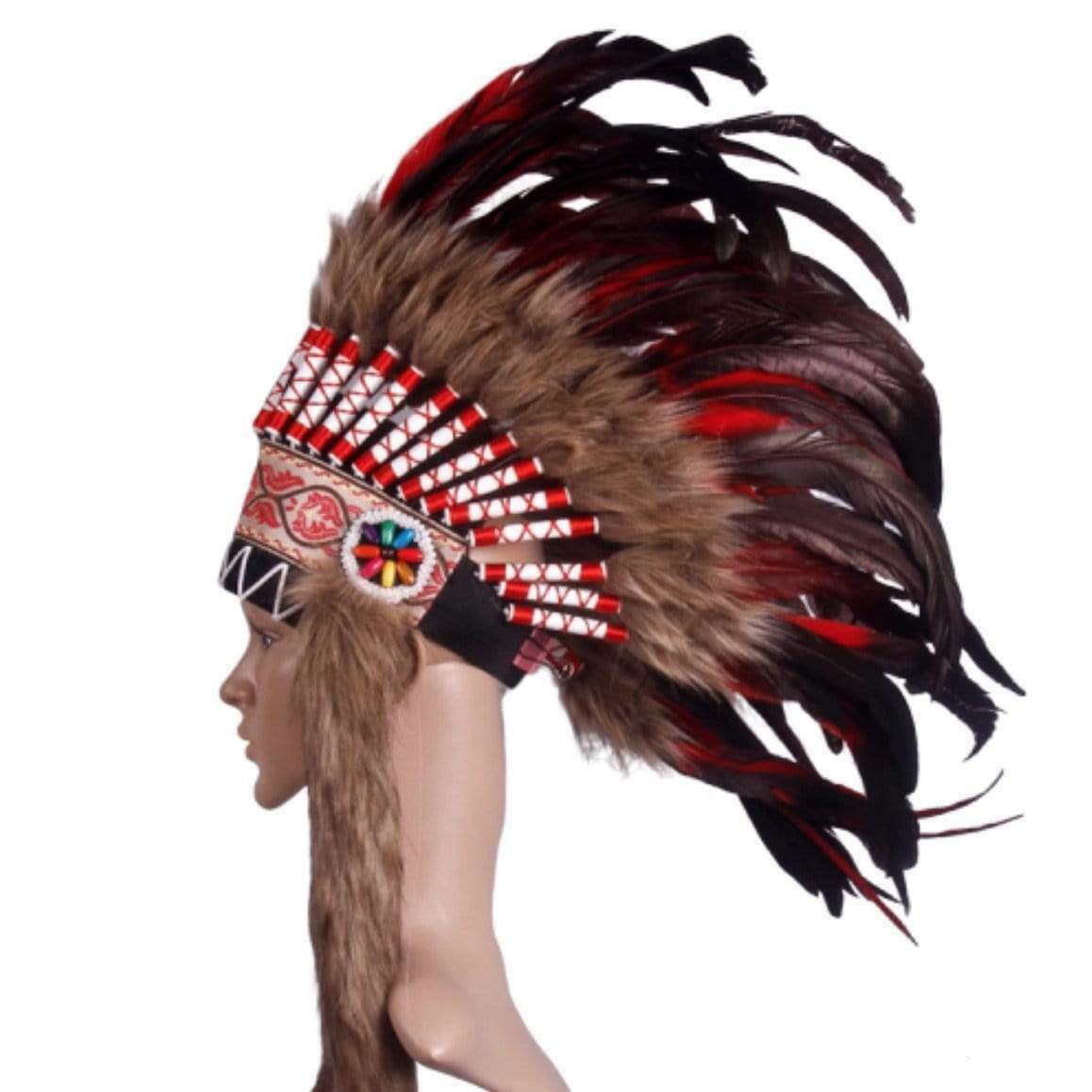 Indianer hovedbeklædning kostume 1 Indianer hovedbeklædning kostume