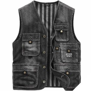 Klassisk ærmeløs cowboyjakke