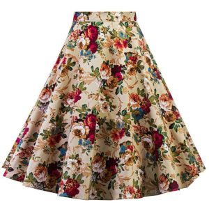 Lang western-nederdel med blomster