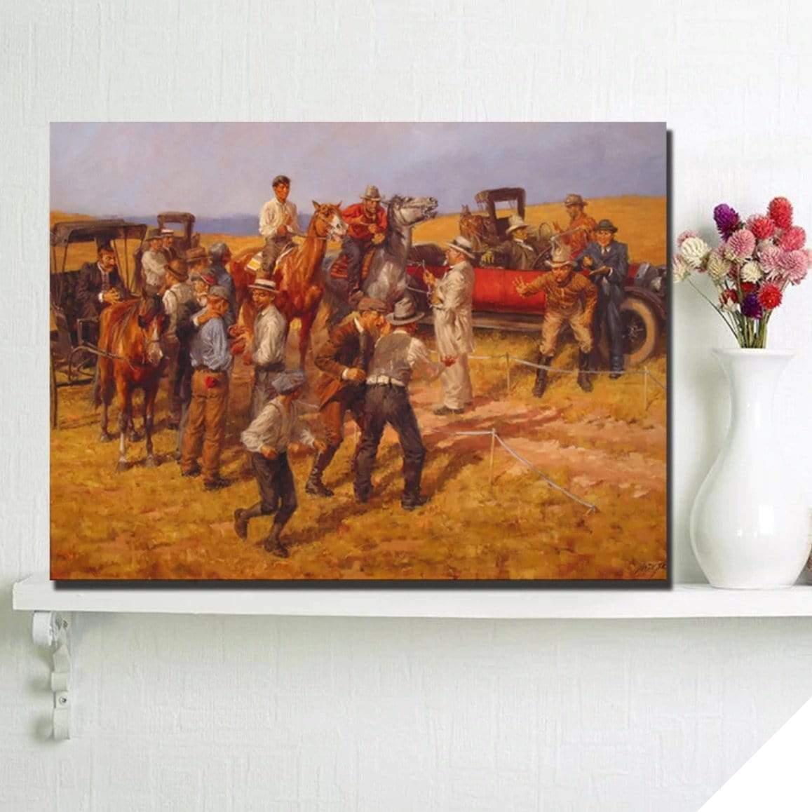 Maleri af western-vogn 1 Maleri af western-vogn