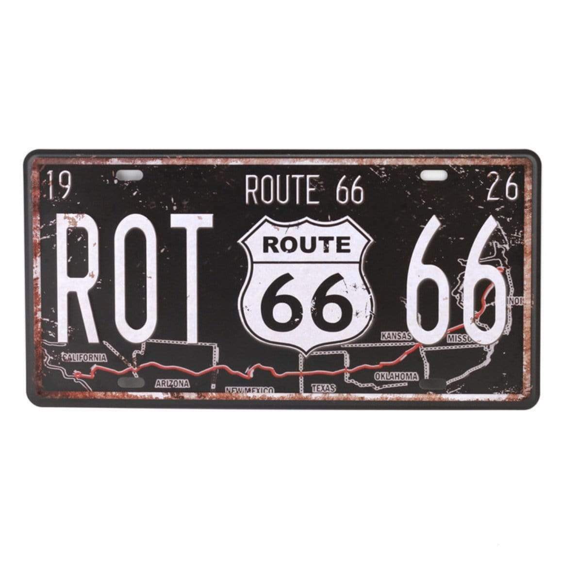 Route 66 Metal Plate 1 Route 66 Metal Plate