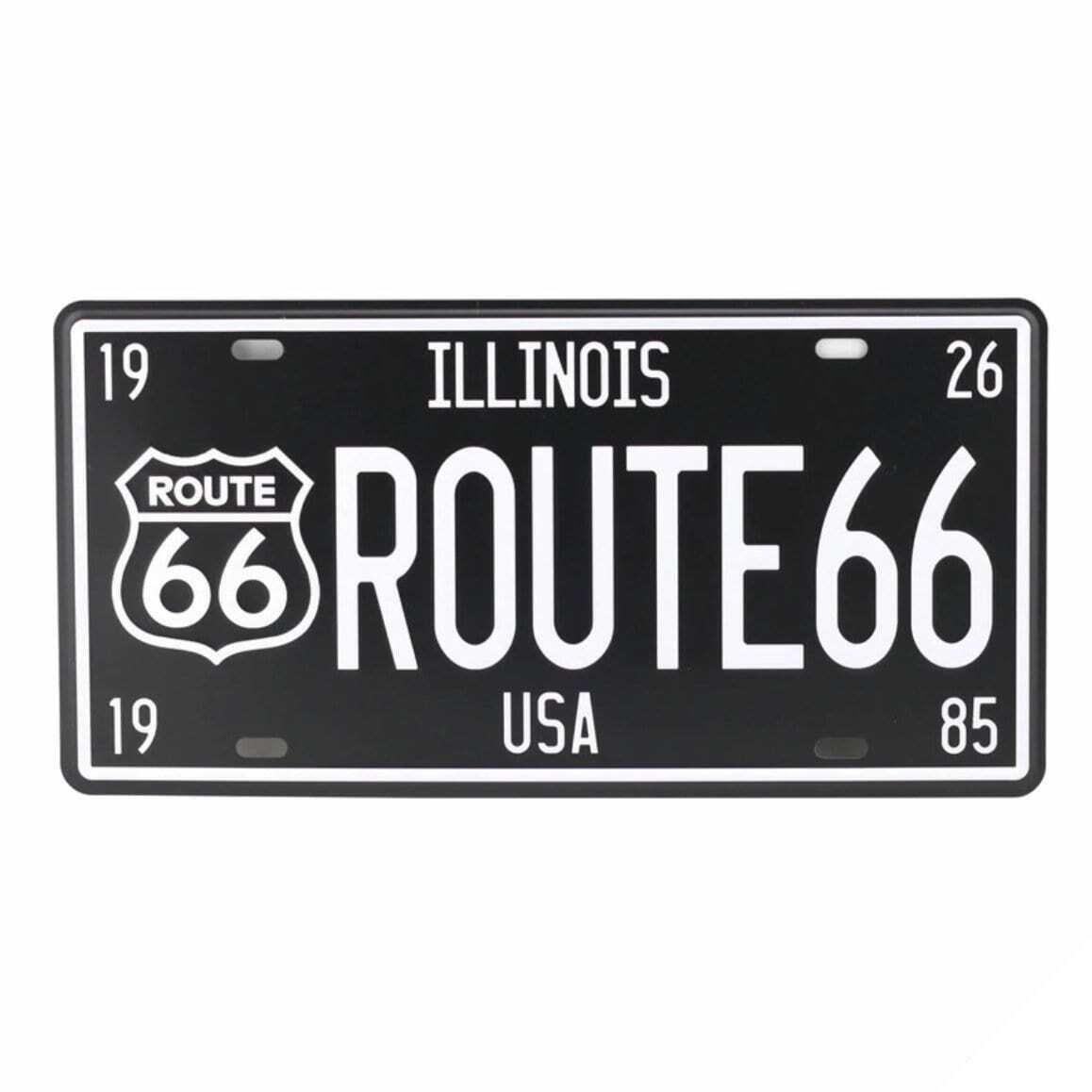 Route 66 sort metalplade 1 Route 66 sort metalplade