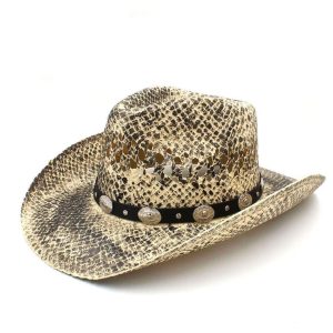 Sommer-cowboyhat i strå