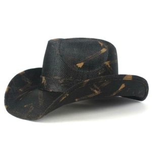 Sort halm-cowboyhat