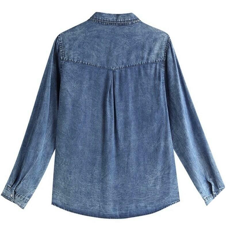 Western denimskjorte til kvinder 2 Western denimskjorte til kvinder