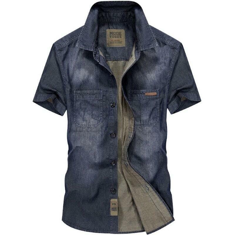 Western denimskjorte til mænd 1 Western denimskjorte til mænd
