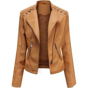 Western-jakke i imiteret læder til kvinder