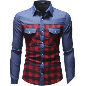 Western jeans-skjorte til mænd