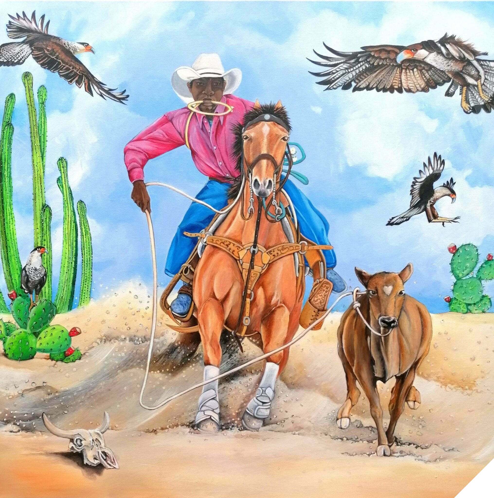 Western-maleri "Caracaras Cow-Boy" (cowboy) 1 Western-maleri "Caracaras Cow-Boy" (cowboy)