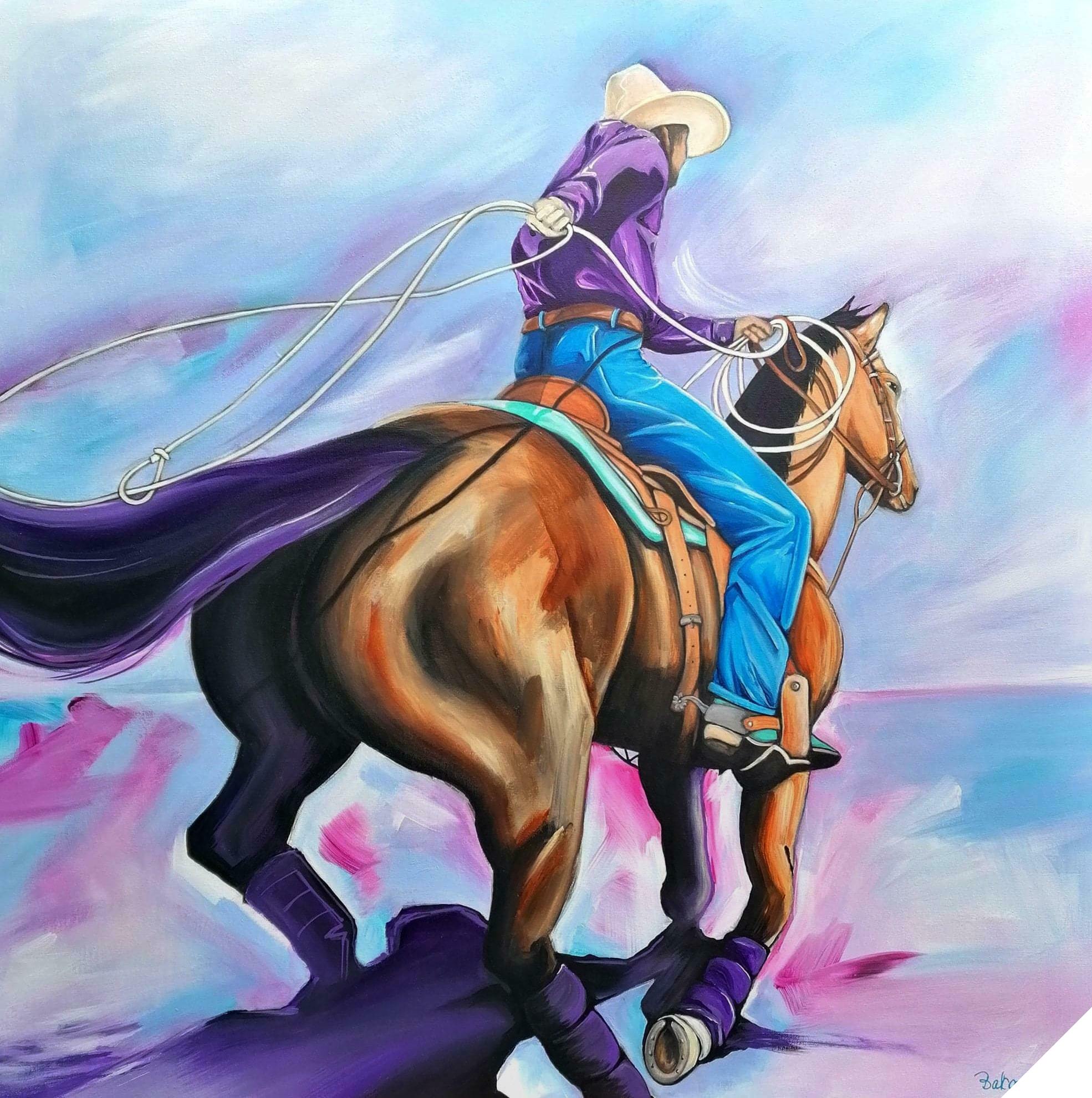 Western-maleri "Lilla cowboy 1 Western-maleri "Lilla cowboy