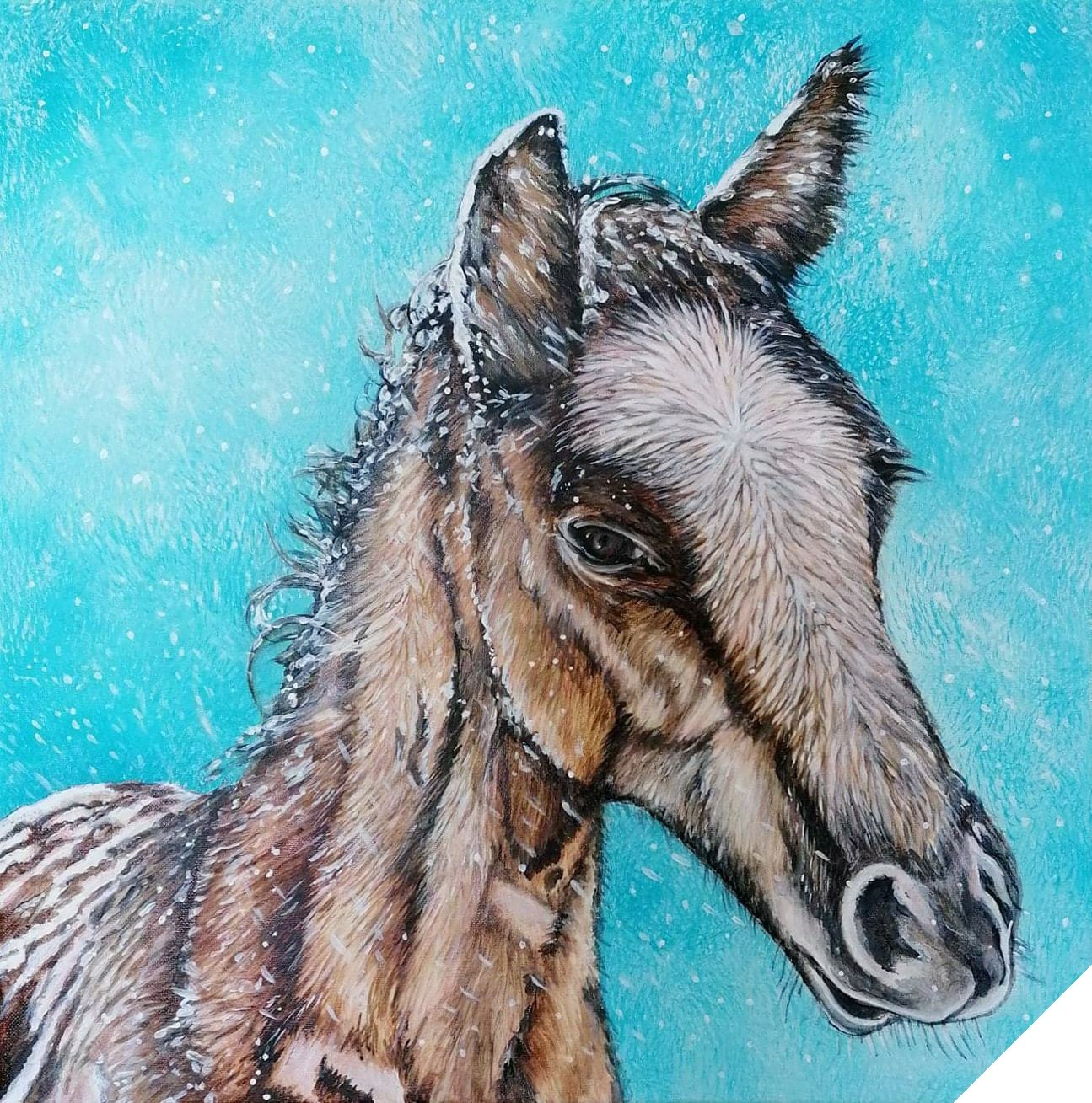 Western-maleri "Mustang i stormen 1 Western-maleri "Mustang i stormen