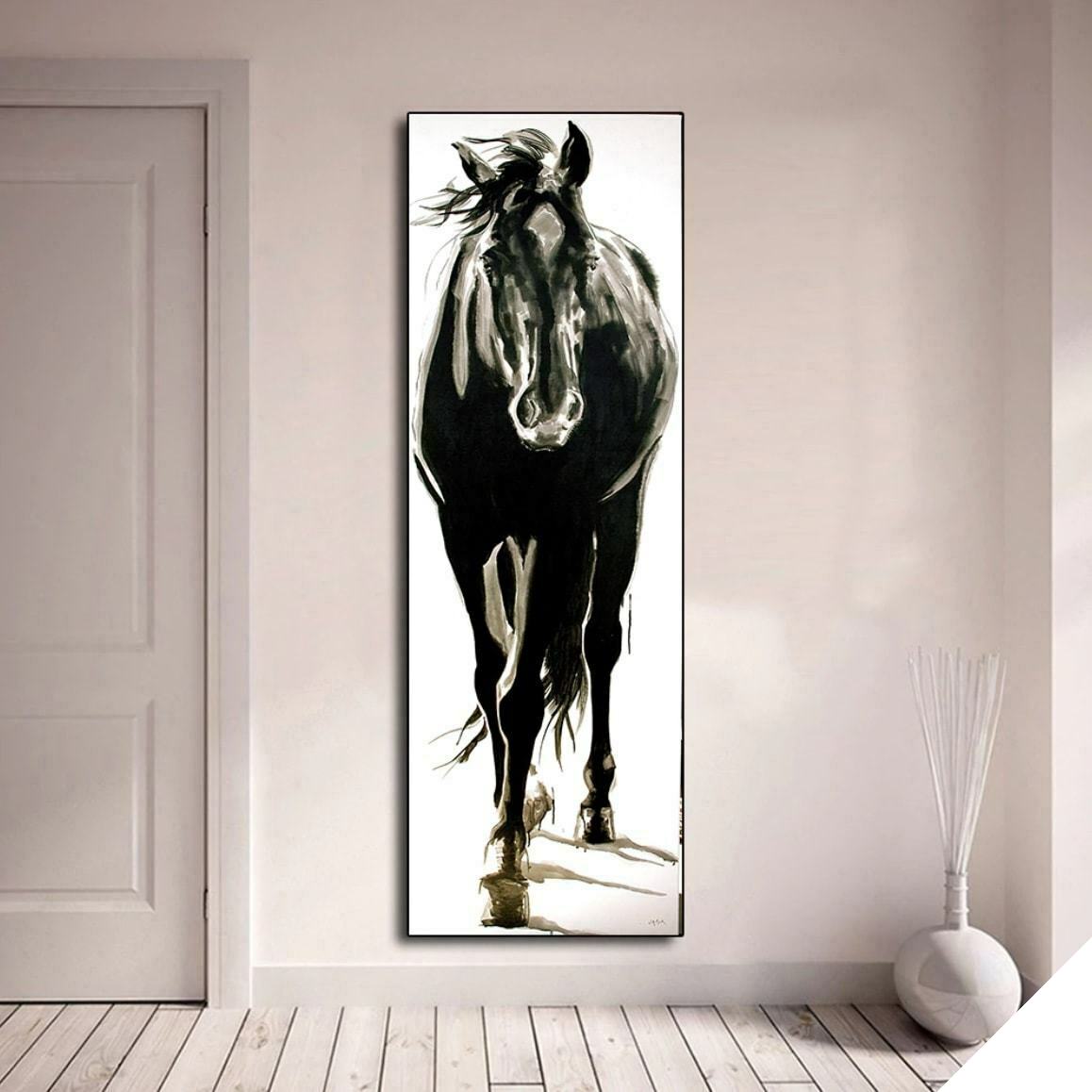Westernbræt med sort hest 1 Westernbræt med sort hest