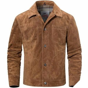 Westernjakke i brunt ruskind